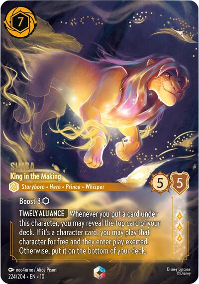 Simba - King in the Making (Enchanted) (Whispers in the Well) Near Mint Holofoil