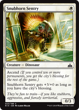 Snubhorn Sentry (Rivals of Ixalan) Near Mint