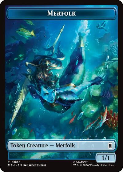 Merfolk / Doombot Double-Sided Token (Marvel Super Heroes) Near Mint Foil