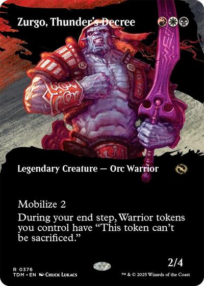 Zurgo, Thunder's Decree (Borderless) (Tarkir: Dragonstorm) Near Mint