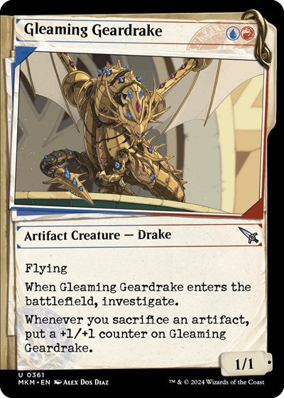 Gleaming Geardrake (Showcase) (Murders at Karlov Manor) Near Mint