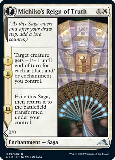 Michiko's Reign of Truth (Kamigawa: Neon Dynasty) Near Mint Foil