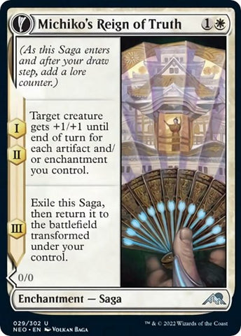 Michiko's Reign of Truth (Kamigawa: Neon Dynasty) Near Mint Foil