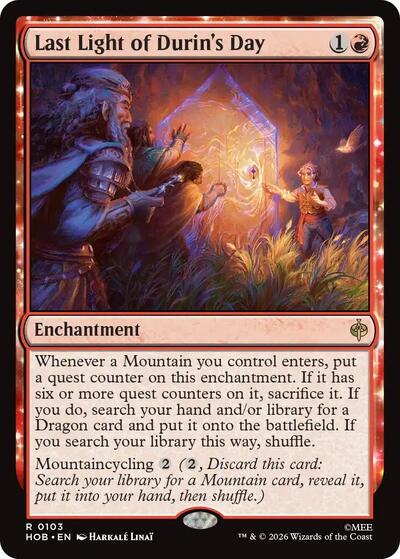 Last Light of Durin's Day (The Hobbit) Near Mint Foil