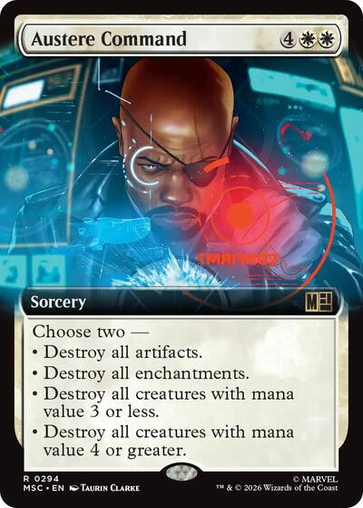 Austere Command (Extended Art) (Commander: Marvel Super Heroes) Near Mint