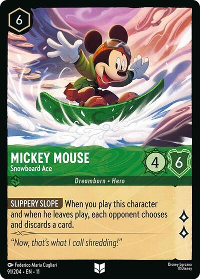 Mickey Mouse - Snowboard Ace (Winterspell) Near Mint Cold Foil