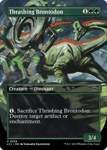 Thrashing Brontodon (Borderless) (The Lost Caverns of Ixalan) Near Mint Foil