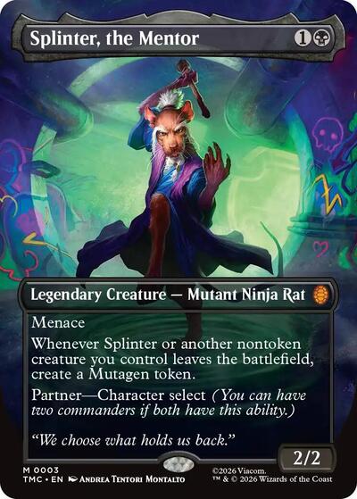 Splinter, the Mentor (Borderless) (Commander: Teenage Mutant Ninja Turtles) Near Mint Foil