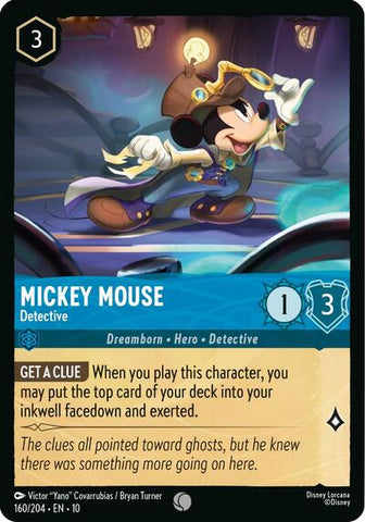 Mickey Mouse - Detective (Whispers in the Well) Near Mint Cold Foil
