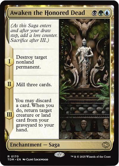 Awaken the Honored Dead (Tarkir: Dragonstorm) Light Play Foil