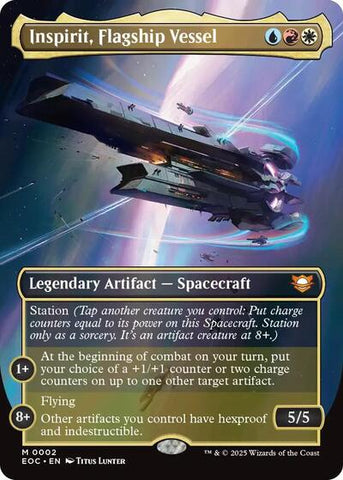 Inspirit, Flagship Vessel (Borderless) (Commander: Edge of Eternities) Near Mint Foil