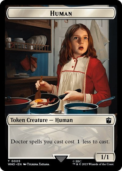 Human (0005) / Treasure (0028) Double-Sided Token (Universes Beyond: Doctor Who) Near Mint Foil