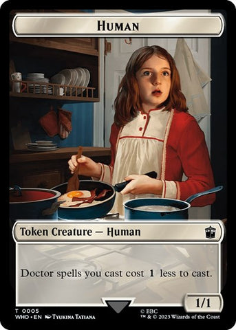 Human (0005) / Treasure (0028) Double-Sided Token (Universes Beyond: Doctor Who) Near Mint Foil