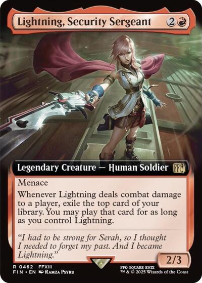 Lightning, Security Sergeant (Extended Art) (Universes Beyond: FINAL FANTASY) Near Mint