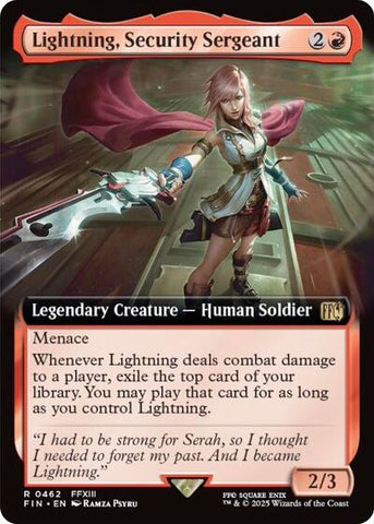 Lightning, Security Sergeant (Extended Art) (Universes Beyond: FINAL FANTASY) Near Mint