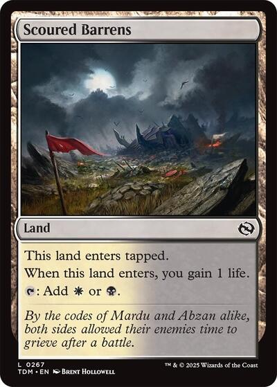 Scoured Barrens (Tarkir: Dragonstorm) Light Play Foil