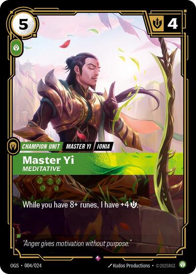 Master Yi Meditative (Origins: Proving Grounds) Near Mint
