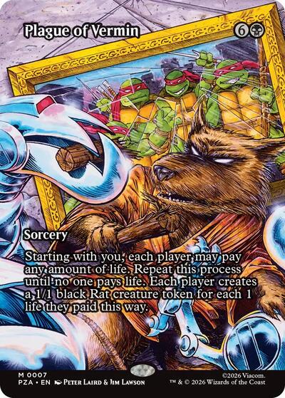 Plague of Vermin (Borderless) (Teenage Mutant Ninja Turtles Eternal-Legal) Near Mint Foil