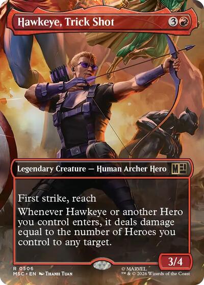 Hawkeye, Trick Shot (Borderless) (Commander: Marvel Super Heroes) Near Mint Foil