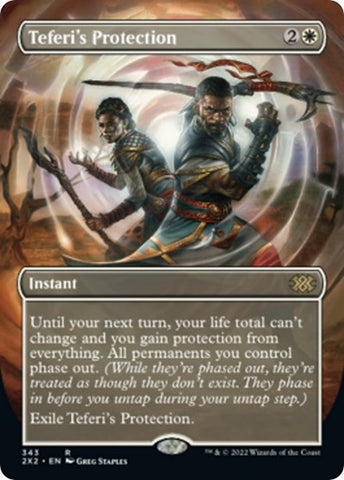 Teferi's Protection (Borderless) (Double Masters 2022) Light Play