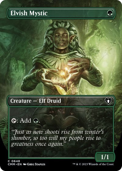 Elvish Mystic (Borderless) (Commander Masters) Near Mint Foil