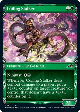 Coiling Stalker (Showcase) (Kamigawa: Neon Dynasty) Near Mint Foil