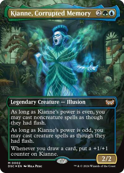 Kianne, Corrupted Memory (Borderless) (Commander: Duskmourn: House of Horror) Near Mint Foil