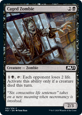 Caged Zombie (Magic 2021 Core Set) Near Mint