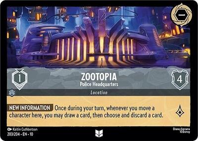Zootopia - Police Headquarters (Whispers in the Well) Near Mint Cold Foil
