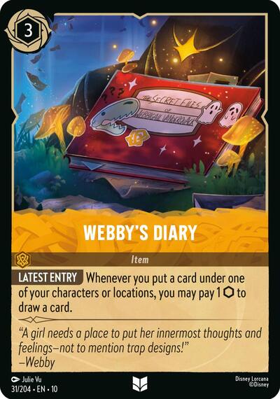 Webby's Diary (Whispers in the Well) Near Mint Cold Foil