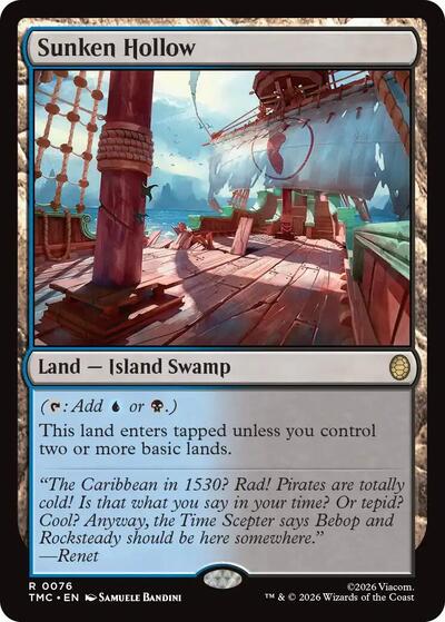 Sunken Hollow (Commander: Teenage Mutant Ninja Turtles) Near Mint Foil