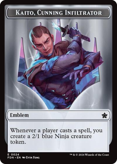 Emblem - Kaito, Cunning Infiltrator / Ninja Doubled-Sided Token (Foundations) Near Mint
