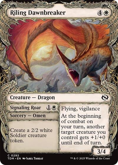 Riling Dawnbreaker (Showcase) (Tarkir: Dragonstorm) Light Play Foil