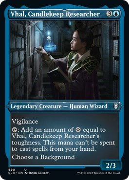 Vhal, Candlekeep Researcher (Etched Foil) (Commander Legends: Battle for Baldur's Gate) Near Mint Foil