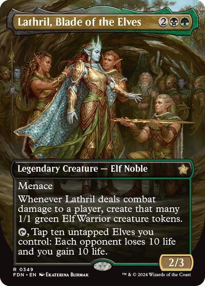 Lathril, Blade of the Elves (Borderless) (Foundations) Light Play