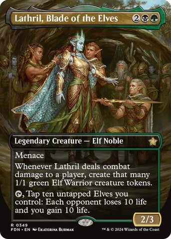 Lathril, Blade of the Elves (Borderless) (Foundations) Light Play