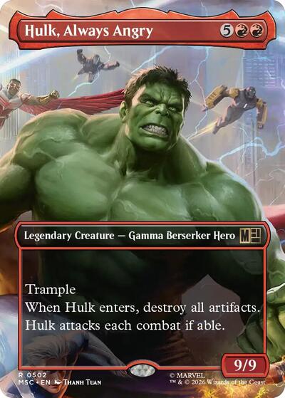 Hulk, Always Angry (Borderless) (Commander: Marvel Super Heroes) Near Mint Foil