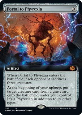 Portal to Phyrexia (Extended Art) (The Brothers' War) Light Play
