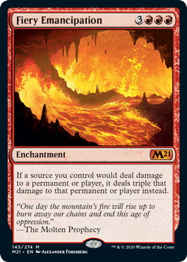 Fiery Emancipation (Magic 2021 Core Set) Near Mint