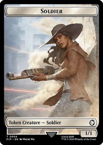 Soldier (0004) / Treasure (0019) Double-Sided Token (Universes Beyond: Fallout) Near Mint