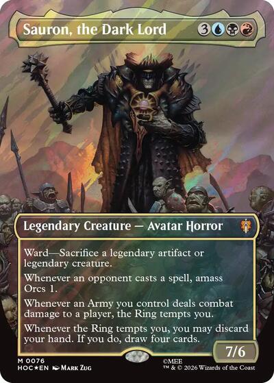 Sauron, the Dark Lord (Borderless) (Surge Foil) (The Hobbit: Eternal-Legal) Near Mint Foil