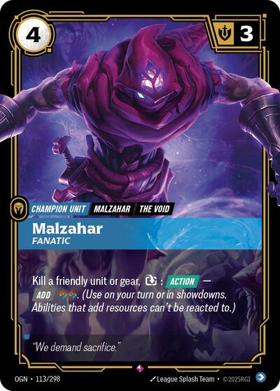 Malzahar Fanatic (Origins) Near Mint Foil
