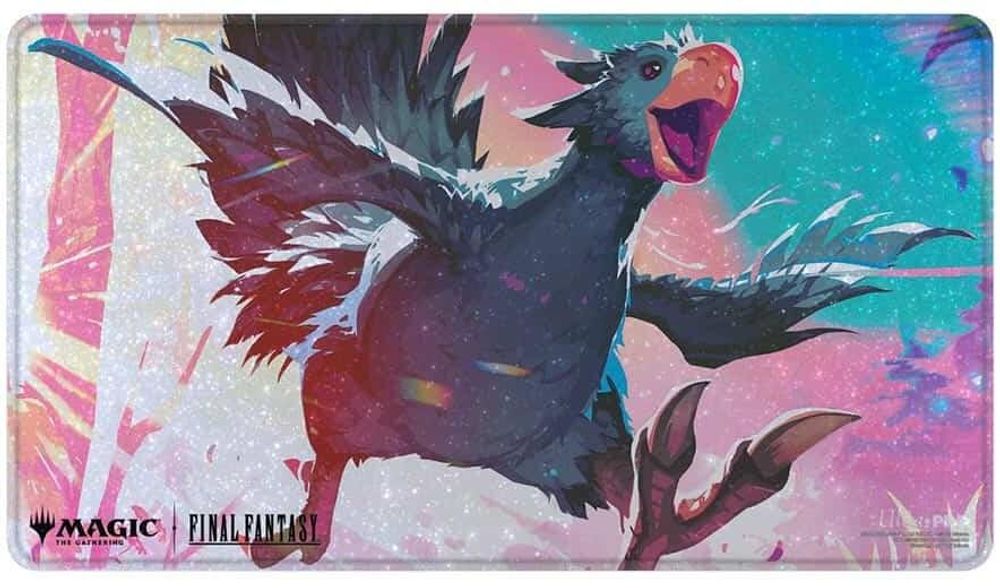 FINAL FANTASY Holofoil Playmat for Magic: The Gathering - Premium Black Traveling Chocobo