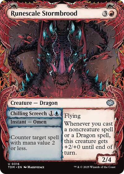 Runescale Stormbrood (Showcase) (Tarkir: Dragonstorm) Light Play Foil