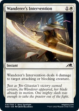 Wanderer's Intervention (Kamigawa: Neon Dynasty) Near Mint Foil