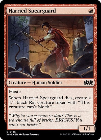 Harried Spearguard (Wilds of Eldraine) Near Mint Foil