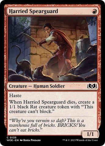 Harried Spearguard (Wilds of Eldraine) Near Mint Foil