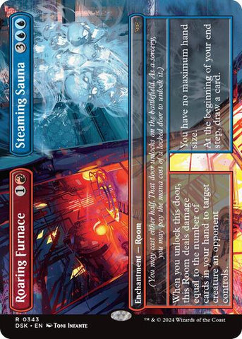 Roaring Furnace / Steaming Sauna (Borderless) (Duskmourn: House of Horror) Near Mint