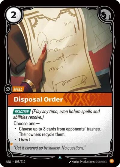 Disposal Order (Unleashed) Near Mint Foil