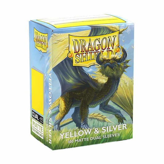 Dragon Shield Dual Matte Standard Sleeves - Yellow & Silver (100 Pack)